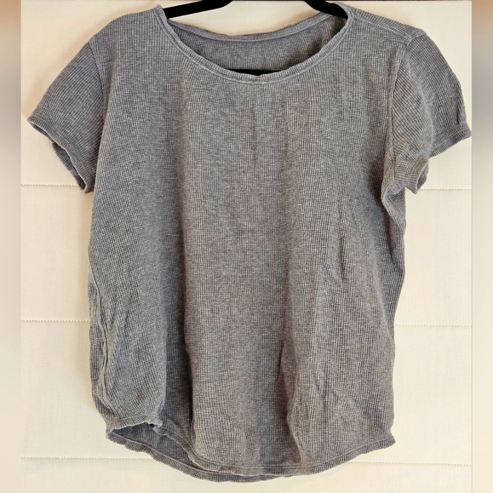 Lululemon Gray Waffle-knit Short-sleeve Shirt